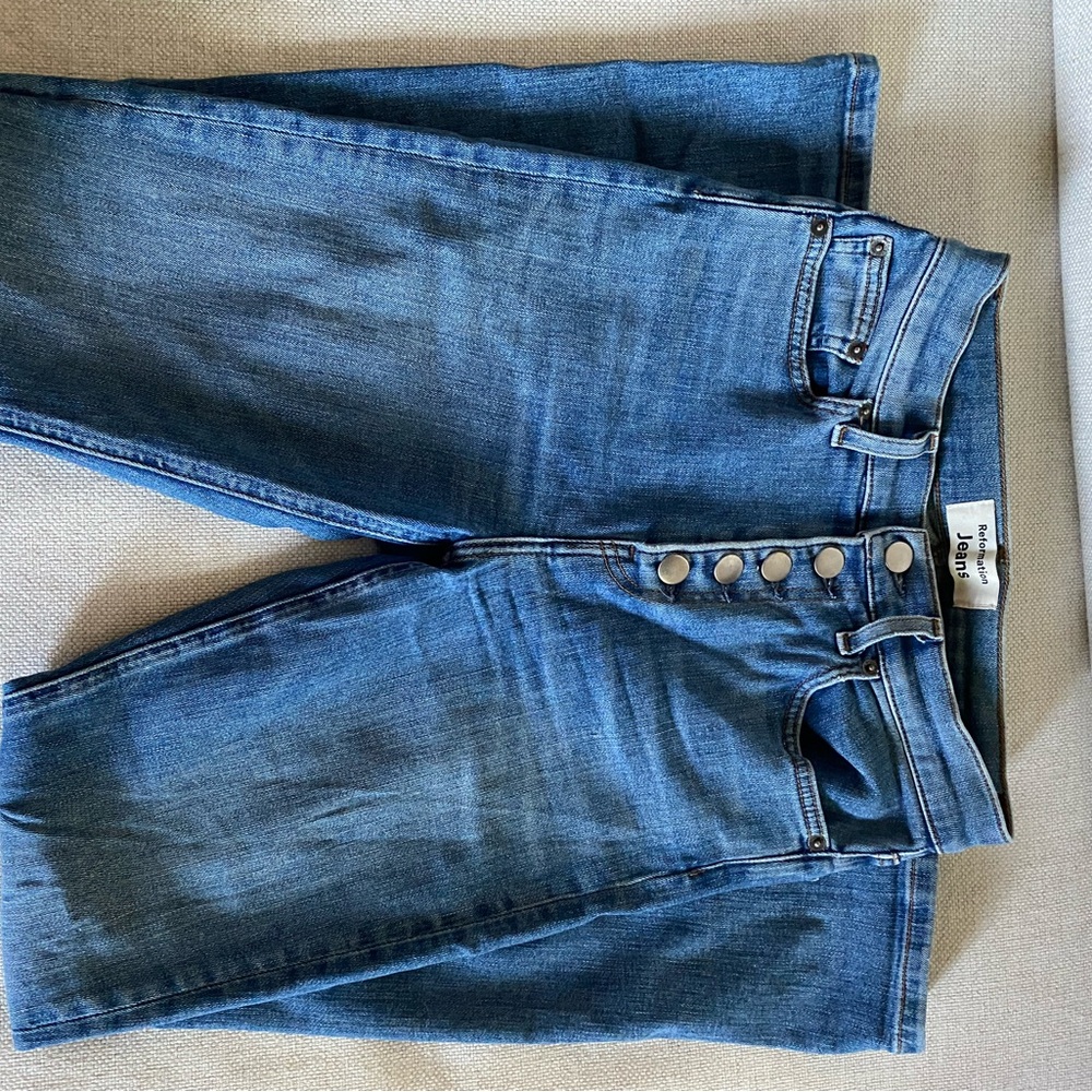Reformation High Rise Blue Jeans